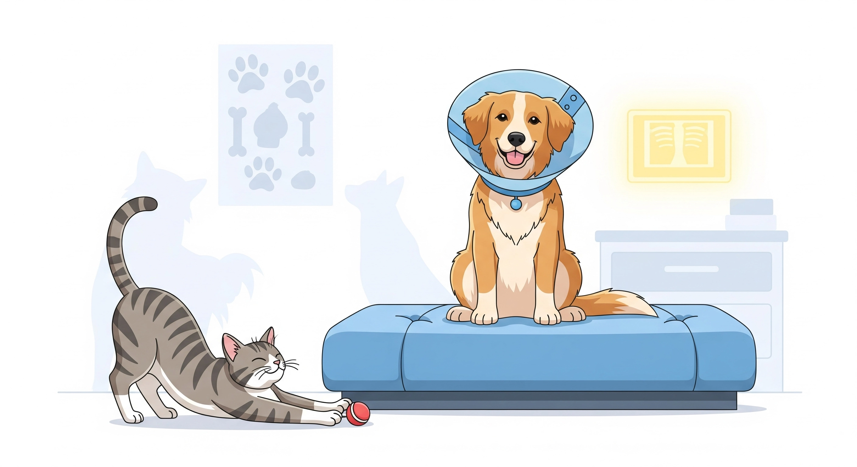 Dog checkup at the vet